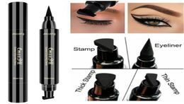 CmaaDu Make-up-Stifte9549479 Doppelkopf-Stempelflügel-Eyeliner-Stift, schwarz, flüssiger Eyeliner-Stift, wasserfest, natürlich, leicht zu tragen