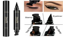 Double tête de tampon Eyeliner Eyeliner Pen Black Liquid Eye Liner Pens imperméable Natural Facile à porter crayons de maquillage CMAADU1147599