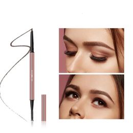 Dubbele Kop Ultra Fijne Driehoek Wenkbrauwpotlood Waterproof Eye Brow Definer Natuurlijke Langdurige Gemakkelijk Te Dragen Make-up 240116