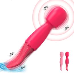 Double tête vibrante orgasme femelle clitoris masturbateur avant bâton rechargeable silicone adulte sex tong licking massager 240412