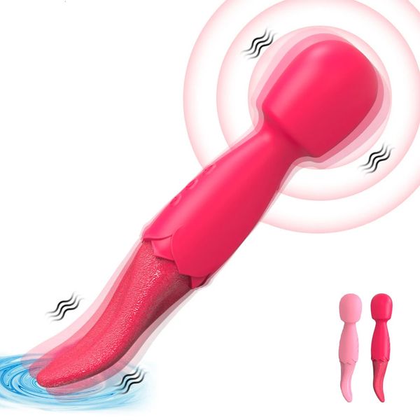 Double tête vibrante orgasme femelle clitoris masturbateur avant bâton rechargeable silicone adulte sex tong licking massager 240412
