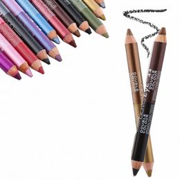 Crayon à paupières nacré à double tête imperméable Lg durable Glitter Shimmer Eye Shadow Pen Eyeliner Stick Outils de maquillage X3fL #