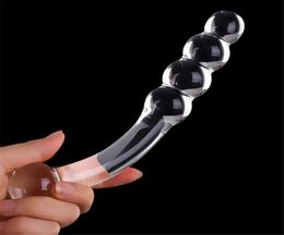 Dubbele Hoofden Kristal Dildo Glas Seksspeeltjes Nep Penis Pyrex Dildo Vrouwen Mannen Masturbatie Anale Butt Plug8609305