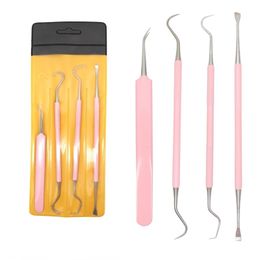 Cabezales dobles dentistas Dientes limpios Pick Tool dental Producto Higiene Explorador Probe de gancho Espejo de la boca para el cuidado oral Dientes limpios