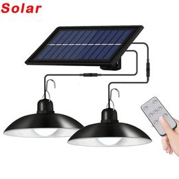 Lampe solaire à double tête, luminaire suspendu, extérieur et intérieur, étanche, 60 LED, avec interrupteur à tirette, éclairage pour jardin, lumière d'inondation, 240227