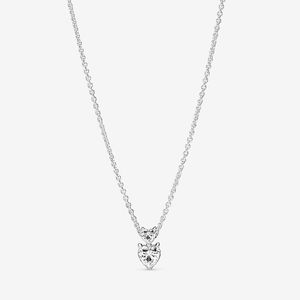 Dubbele hart hanger sprankelende ketting voor echte Sterling Sier Wedding Designer sieraden voor vrouwen CZ Diamond Love kettingen met originele doosset