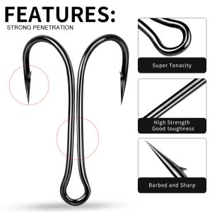 Hook Double Hook Barbed Anchor Hooks Fishing Luya Claw Claw Crows Fishing Gear 50 PCS / Pack