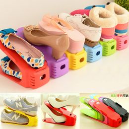 Dubbellaags Verstelbare Schoen Organizer Verstelbare Schoenen Ondersteuning Slot Space Saving Cabinet Closet Stand Schoenen Storage Rack Shoe Box