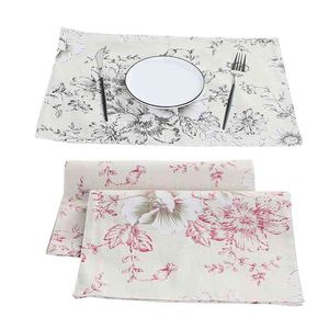 Dubbellaags Doek Wasbare Pads Tafel Kom Matten Home Kerstdecor Hittebestendige Placemat voor Eettafel 210706