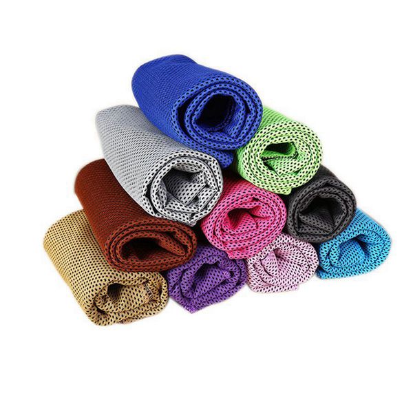 Double Couche Ice Cold Sport Serviette De Refroidissement Été Anti Insolation Sport Exercice Cool Séchage Rapide Doux Respirant Serviette De Refroidissement 10 Couleurs par mer R3179