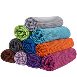 Double Couche Glace Serviette Froide 10 Couleurs Refroidissement D'été Anti Insolation Sports Exercice Cool Séchage Rapide Doux Respirant Serviette De Refroidissement Q71