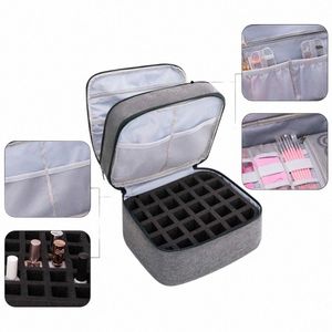 Sacs de rangement de vernis à ongles à double couche, grande capacité, organisateur de bouteilles de vernis à ongles, multi-entretoises, tondeuse à ongles, boîte à outils fourre-tout Z9yF #