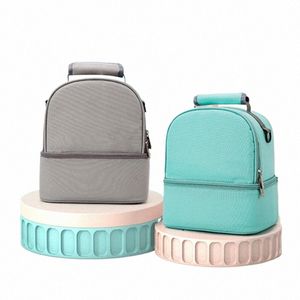 Double couche Oxford Tissu Insulati Sac à lunch thermal Bento Box refroidisseur Picnic Rangement de nourriture Consulter Mother Baby Sac à dos w4yy #