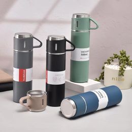 Ensemble de tasses thermos sous vide en acier inoxydable à double couche, bouteille d'eau, tasses à café de 500 ml, tasse de voyage isotherme avec boîte cadeaux
