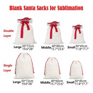 Double couche sublimation des sacs de santa vierge diy sac à cramper personnalisé sac-cadeaux de Noël transfert de chaleur de poche P0906