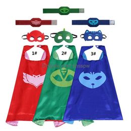 Double couche super-héros Cape masque bracelet ensemble dessin animé Halloween Costumes déguisement pour enfants Cosplay Amaya Connor Greg anniversaire G