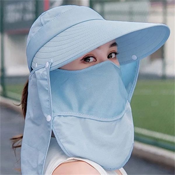 Double couche Femmes Sun Hat Cass de pêche extérieure Randonnée Camping Visor Protection de protection Face Couvre cou COUVERT