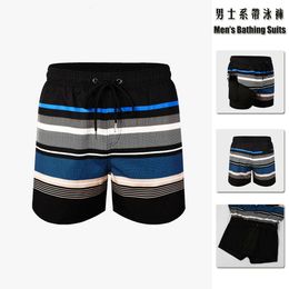 Pantalones de playa holgados de moda de natación de doble capa para sumergirse en aguas termales para evitar la incomodidad y aumentar el peso.Ropa de hombre de talla grande