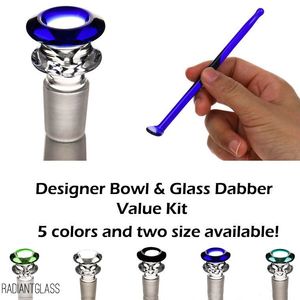 Double couches 14/18mm accessoires pour narguilés mâles bol en verre avec un kit dabber bong accessoire cône pipes pour joint de 14mm 18mm