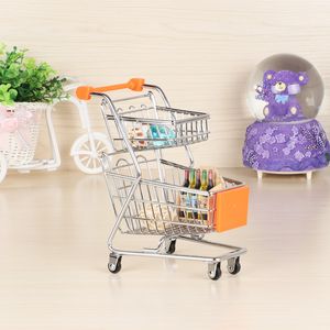 Dubbele lagen Mini-winkelwagen Handkarretjes Fantasiespel Simulatie Speelgoed Supermarkt Handkar Kinderkamer Utility Desktop Opbergmand Woondecoratie 2772