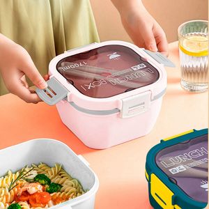 Dubbele lagen plastic lunchbox pp bentobox met compartimenten magnetron draagbare doos fruit voedsel containerbox lyx182