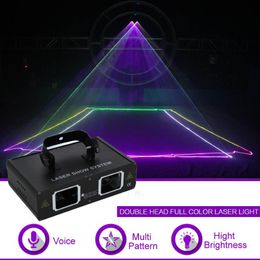 Dubbele lens RGB Full Color DMX Beam Network Laser Projector Light DJ Show Party Gig Home KTV Stage Lighting Effect 506RGB253U