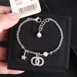 Bracelet de créateur double lettre étoile simple plaqué argent bracelets de diamant haut de gamme exquis bracelet de charme accessoires pour femmes livraison gratuite zh189 E4