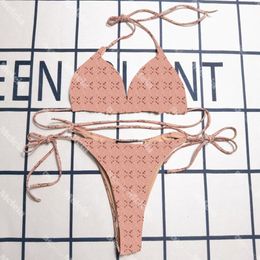 Traje de baño de doble letra Traje de baño de cintura baja para mujeres Summer encantador diseño de playa