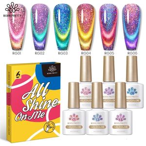 Double Light 9D Cat Magnetic Gel Nagell Pools Set Reflecterend Sparkling Varnis Semi Permanent voor DIY thuis 240423