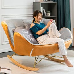 Chaise à bascule Luxury Double Light Raccourcis à la fauteuil de compagnie adulte Single Single Nordic Home Living Room Lounge Balcon Chaise à bascule
