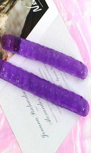 Double Long 34 cm gode de gelée douce godes réalistes bite lesbienne vaginale Plug Anal flexible faux pénis pour les femmes sexy Toys1648088