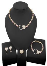 Double Love Hug et Kiss Xoxo Collier similaire Bijoux Set Fashion rempli Gold Rose petite fille Kid Child Bijoux Ensembles X01792341802