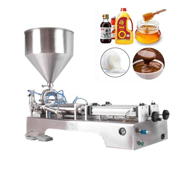 Máquina de llenado de pasta de boquillas dobles Máquina de llenado de gel de mermelada de yogur Tipo de pistón Máquinas de llenado de líquidos 1000-5000ml