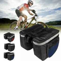 Bolsas de bolsas de bolsas de doble pinra ciclismo en bicicleta de bicicleta trasera accesorios de bolsa de paquete de troncal 240416