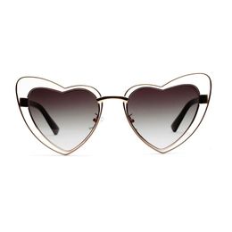 lunettes de soleil en métal double coeur de pêche Europe Street battre les lunettes de soleil féminines de forme concave lunettes de soleil personnalisées marée masculine5868797