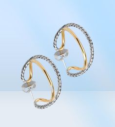 Boucles d'oreilles à double perle Designer pour femmes bijoux luxueux bijoux bijoux pour femmes Ed File d'oreille de boucle d'oreille 18K Gold White Silv157135555585