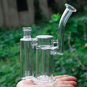 Double percolateur en verre Bong Tornado Boscushs Recycler la pipe à eau fumer avec un bol en verre