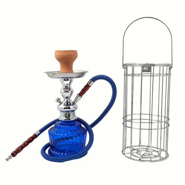 Juego de cachimba Pipa de agua Pipas dobles Acero inoxidable árabe y aleación de aluminio Barra Shisha colorida y fresca KTV Tallo Cachimbas Accesorios para fumar de vidrio