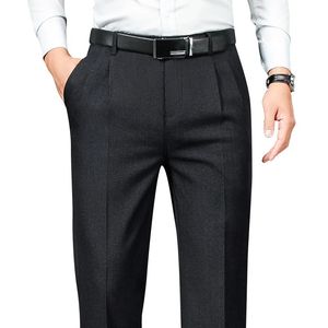 Pantalon Double plissé pour hommes, droit, ample, décontracté, vêtements pour hommes, taille haute, costume formel, automne, 240111