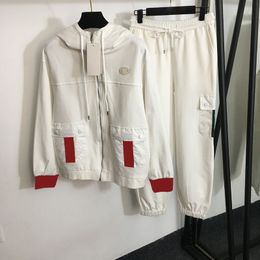Double poche veste pantalon Cardigan à fermeture éclair manteau survêtements de luxe à capuche Designer Sport survêtements 2 couleurs marque survêtement