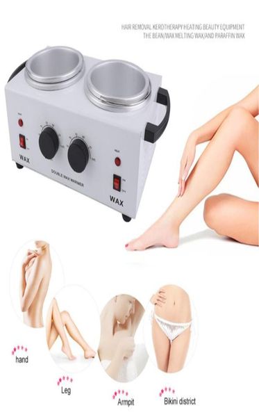 Calentador de cera de doble olla, máquina de depilación eléctrica, manos y pies, terapia de parafina, salón depilatorio, herramienta de belleza 7427992