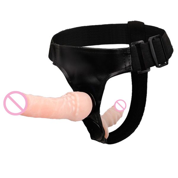 Double gode réaliste anal ultra élastique Sangle de ceinture sur des sangles de sangle