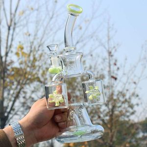 Dubbele Recycler DAB Rigs Propeller Percolator Glass Bongs Hookahs Bubbler Smoke Pipe Heady Water Pijpen Roken Accessoires