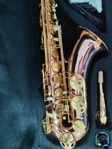 Saxophone ténor professionnel à Double nervure, ton B, bronze phosphoreux plaqué or, instrument de jazz pur sculpté à la main