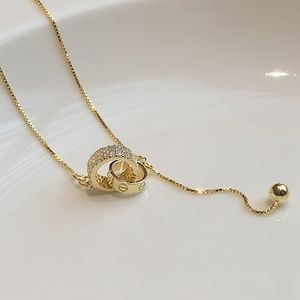 Collier Double Anneau Avec Pendentif Sphérique Cercle Design Classique Bijoux De Mariage En Acier Au Titane