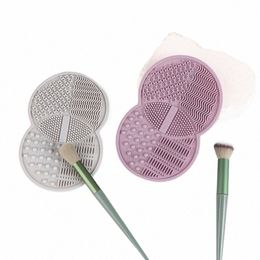 Double rond Silice maquillage brosse Cleaner W Pad Pro épurateur Pad pour brosse de beauté outils cosmétiques 23pS #