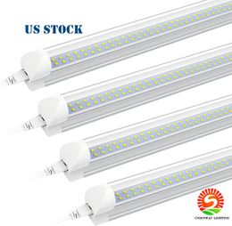Luces LED de doble fila de 8 pies T8 tubo integrado 72w SMD 2835 bombillas LED 110lm/w 2,4 m accesorio de lámpara fluorescente de iluminación LED