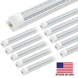 Luces de tubo integradas T8 de doble fila, cubierta lechosa esmerilada, 4 pies 8 pies, 6000 K, luces de barra Linner doble de 120 W en stock en EE. UU.