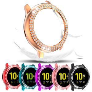 Coque de luxe à Double rangée de diamants scintillants, pour Samsung Galaxy Watch Active2, coque fine, cadre de protection, anti-rayures, 40mm 44mm