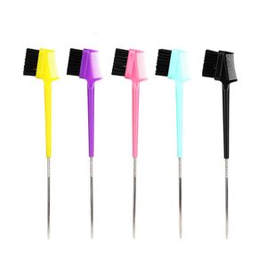 Brosses de contrôle des bords de cheveux Double face peigne à cheveux brosse de Salon peignes à sourcils broche queue coiffure outil de beauté